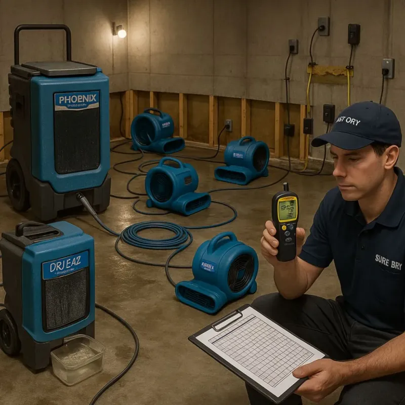 Structural Drying and Dehumidification process in Edgefield, SC